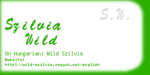 szilvia wild business card